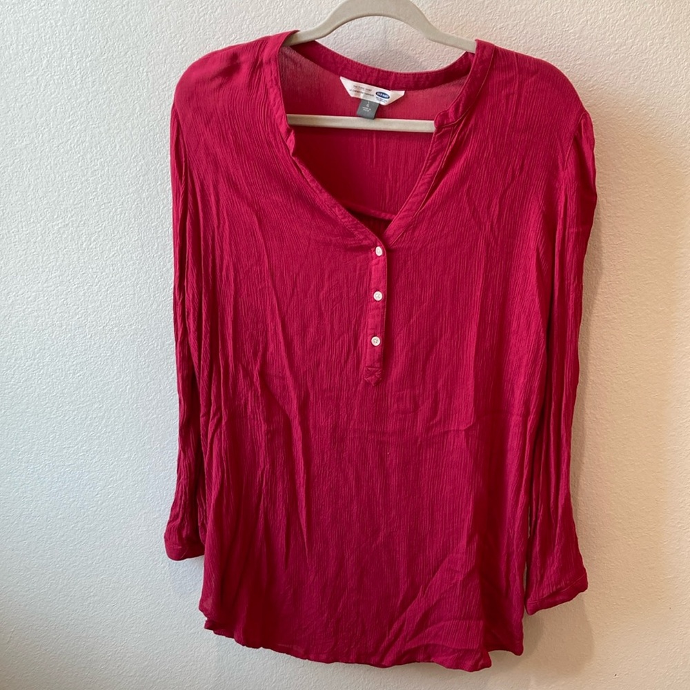 Old Navy Pink Long Sleeve Blouse